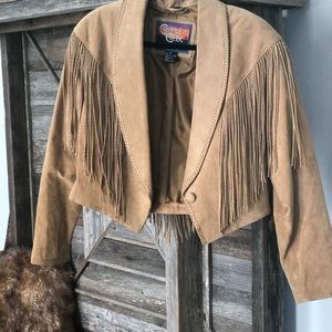 Cripple creek suede fringe jacket buckskin color